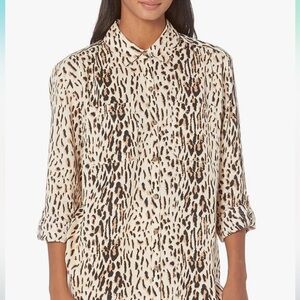 NWOT Joie Lidelle Blouse Leopard Print Small